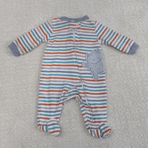 Child Of Mine Onesie Boys 0-3 Mo Monster Striped Feet Zipper Button